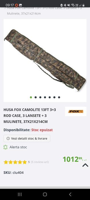 Huse pescuit: fox camolite 13ft 3+3, nash scope ops r10 transporter