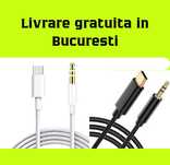 Cablu auxiliar pentru iPhone 15, 16 cu mufa tip C si jack 3.5 mm, auto