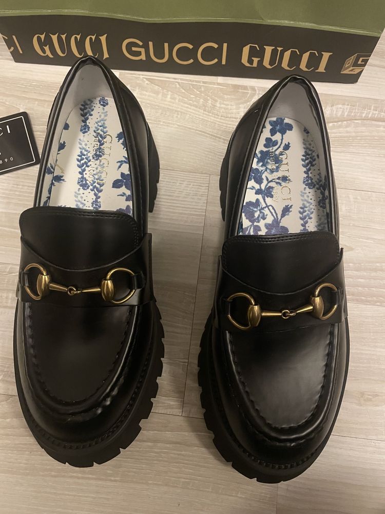 Pantofi oxford loafers Gucci noi 35