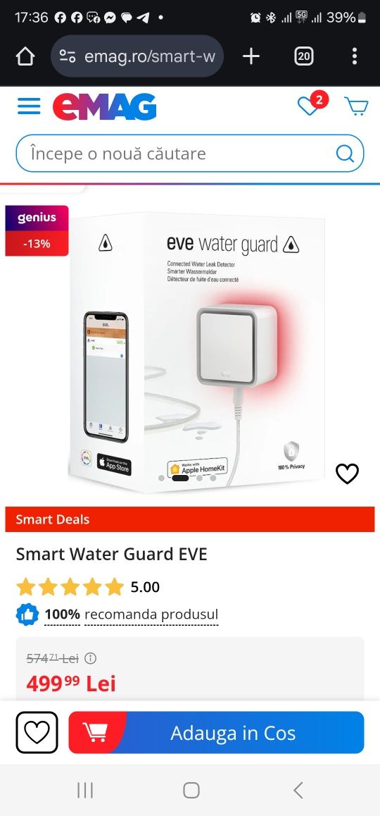 Smart Water Guard EVE, produs nou, intact