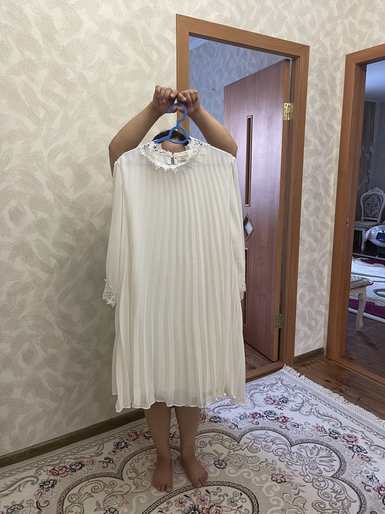 Белое платье шифон
