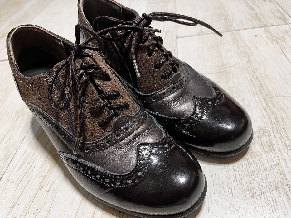 Дамски обувки естествна кожа на ток и Vans 37 в сиво и ментово