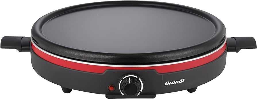 BRANDT Ел  машина за палачинки 2 чинии 1350w черно/червено - Cr1350