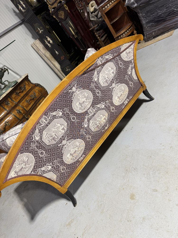 Canapea biedermeier din lemn cu picturi manuale