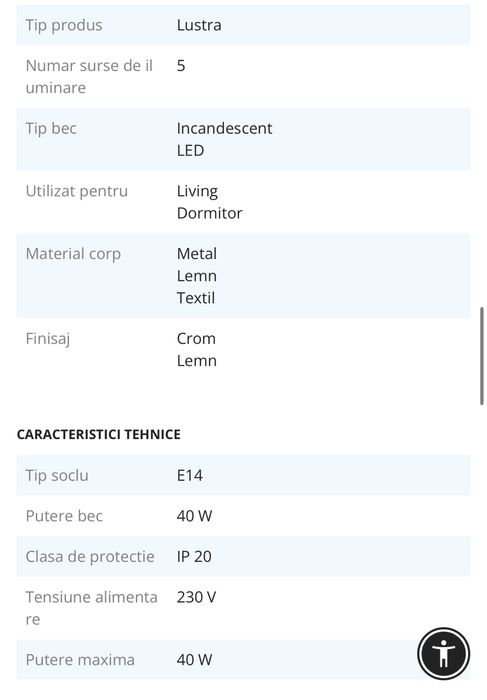 Lustra clasica 5 becuri E14 FAUSTA KL0079 Klausen