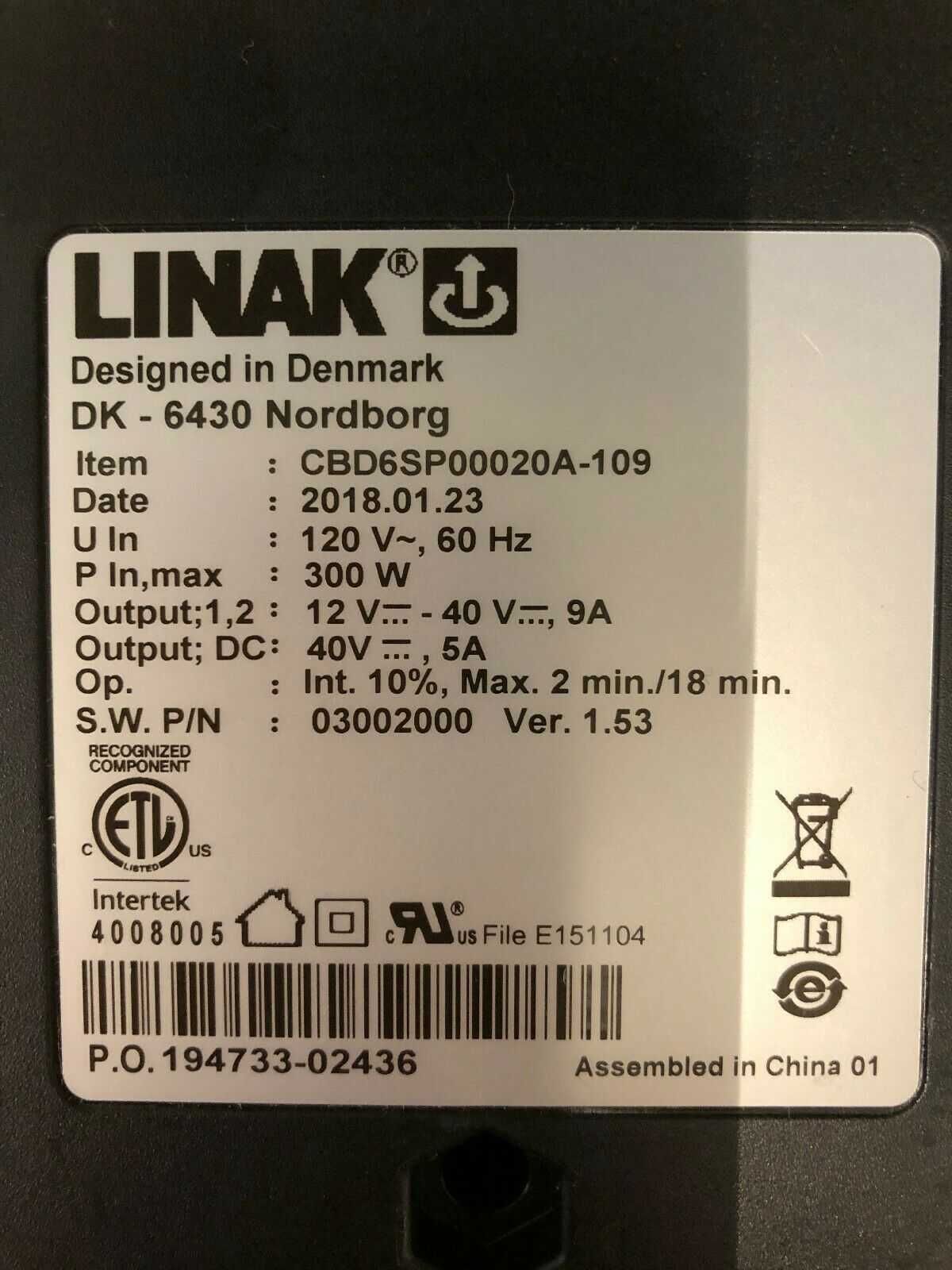 Linak CBD6S Control Box