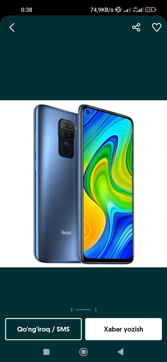 Redmi note 9 srochno sotiladi ideal