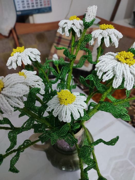 Цветы из бисера hand made