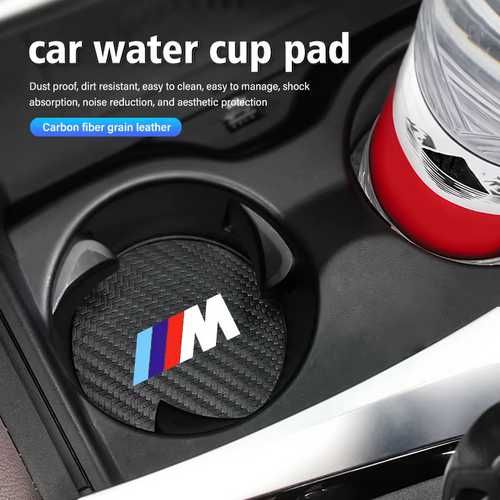 2бр. подложки за чаши BMW стил M - Performance Carbon, 7cm диаметър