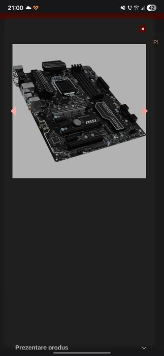 Vand kit  placa de baza msi b250 + i5 7500 3ghz +gtx 1060 3gb+16ddr4