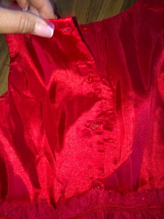 Rochita rosie +2 Bolerouri 7-10ani impecabile H&M