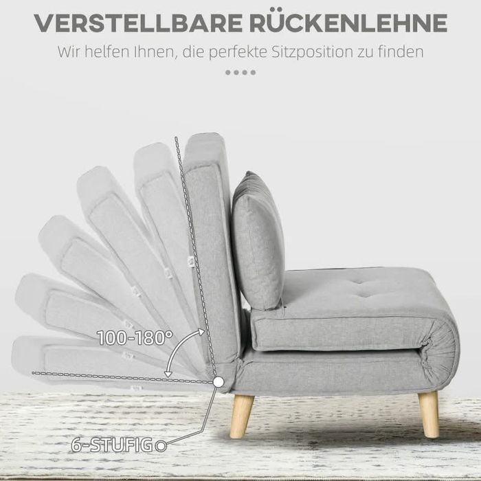 Разтегателен стол, регулируема облегалка в 6 позиции