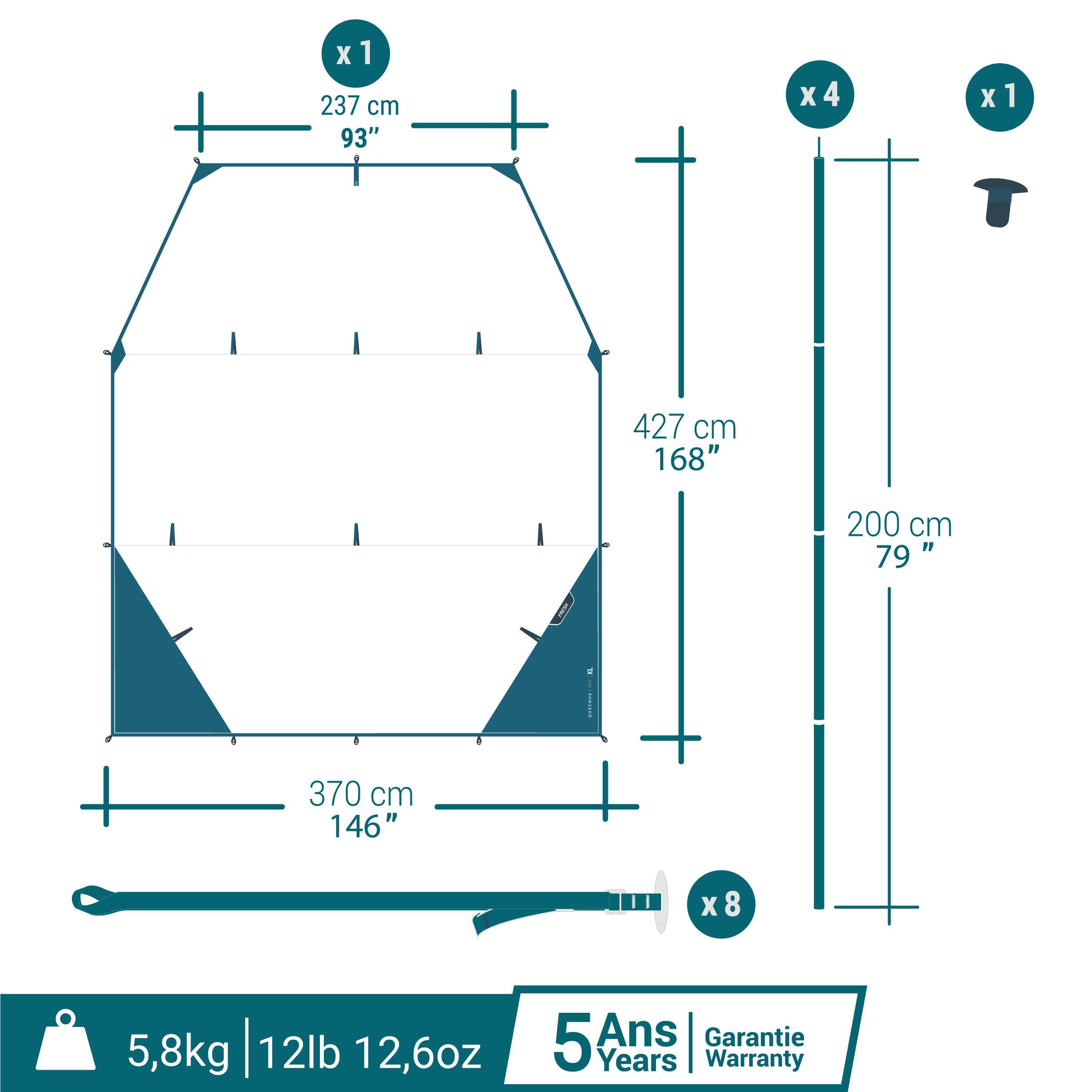 Adăpost Multifuncțional camping - produs resigilat (nou) Decathlon