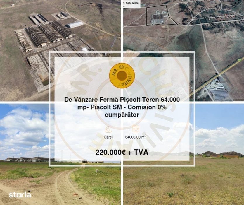 De Vanzare Ferma Piscolt Teren 64.000 mp- Piscolt SM - Comision 0% cum