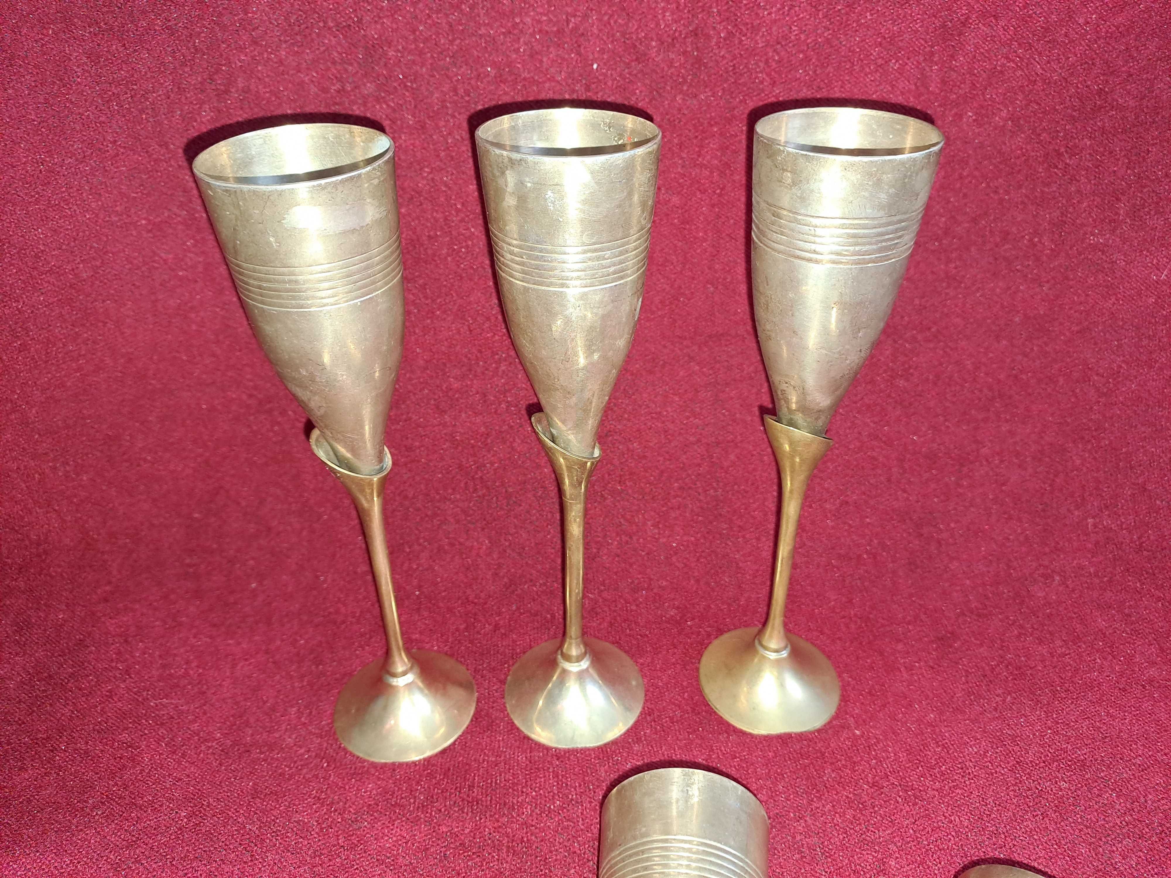 set 6 pahare cupa bronz argintat cadou 20 cm
