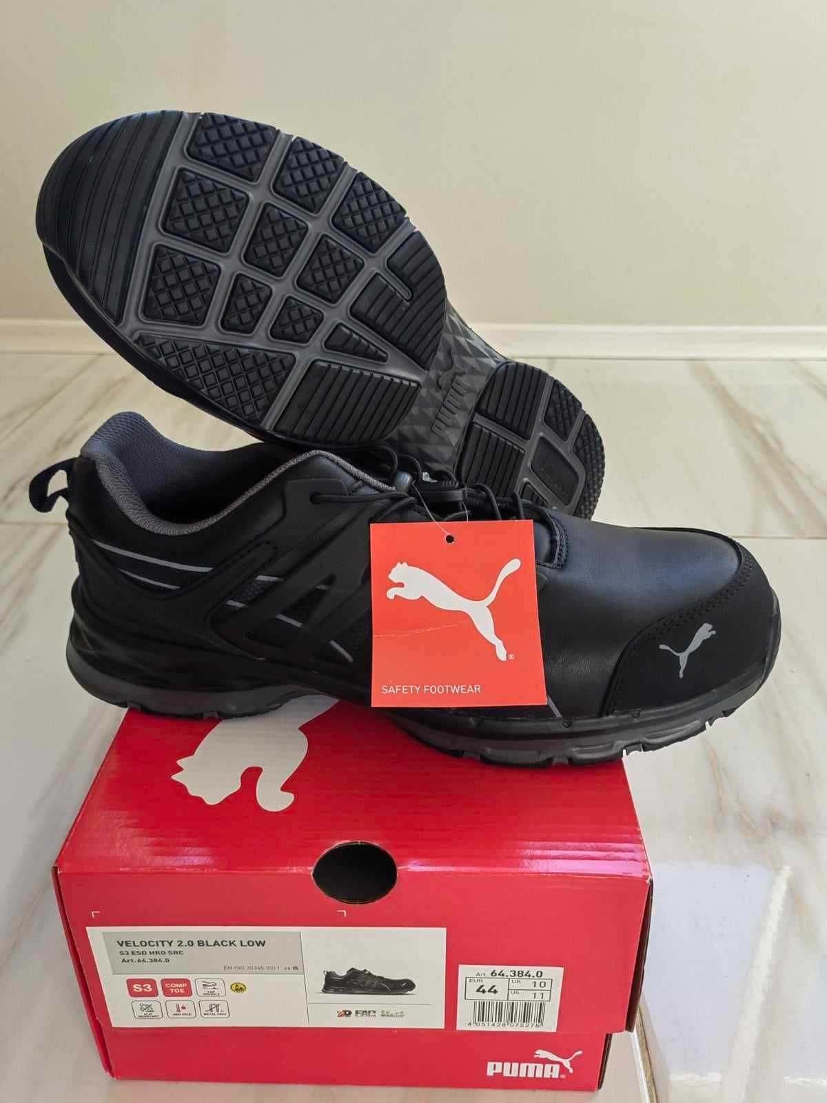 Работни обувки PUMA VELOCITY 2.0 BLACK , с подсилено бомбе, номер 44.