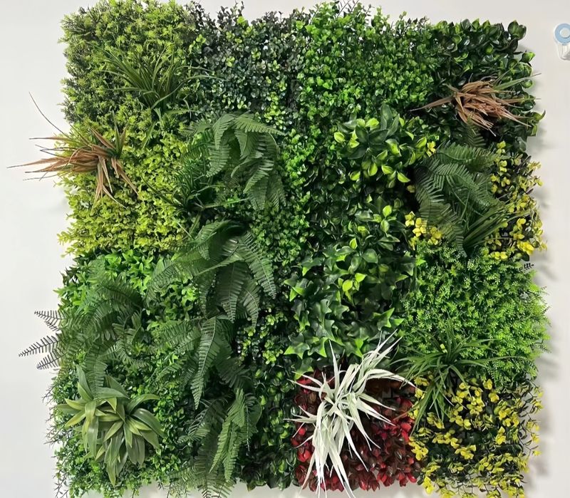 Panou decorativ verde din plante aspect realist 1m x 1m