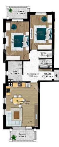 Тристаен апартамент в Остромила 514-18020