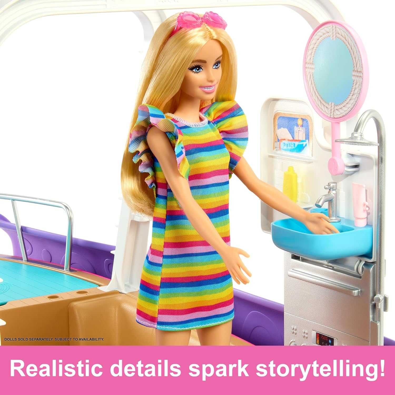 Голям Кораб на Барби Barbie Лодка с басейн и пързалка 110см Оригинален