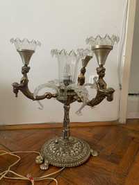 Candelabru cu picior, decorat, vintage