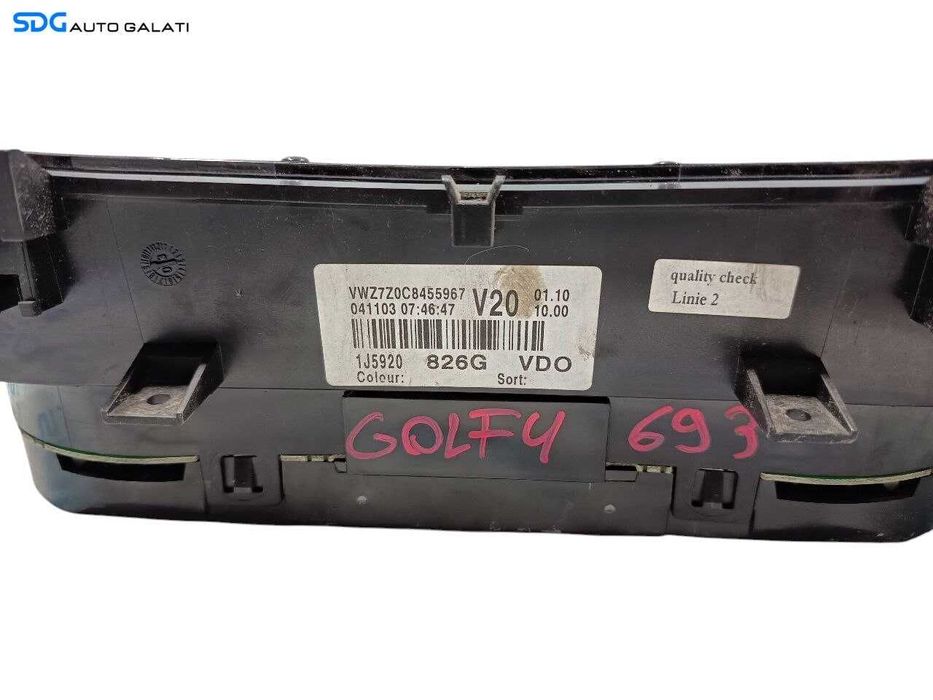 Kit Pornire ECU Calculator Motor Ceas Ceasuri Bord Cheie Cheie CIP Imobilizator Volkswagen Golf 4 1.6 Benzina 1998 - 2005 Cod 1J5920826G 036906013D 0261S01004 [L7076] [L7077]