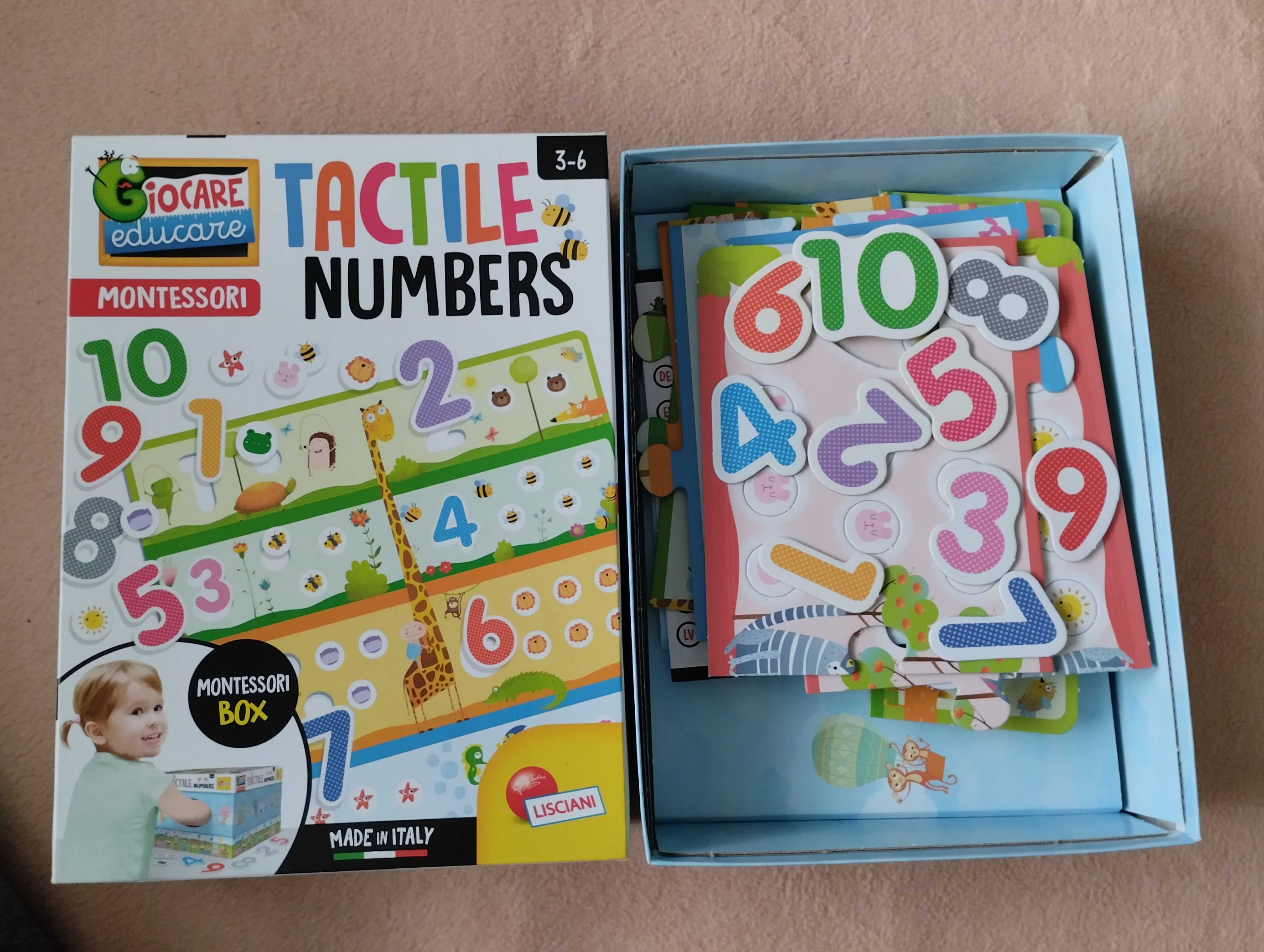 Игра с цифри Tactile numbers на Монтесори 3+