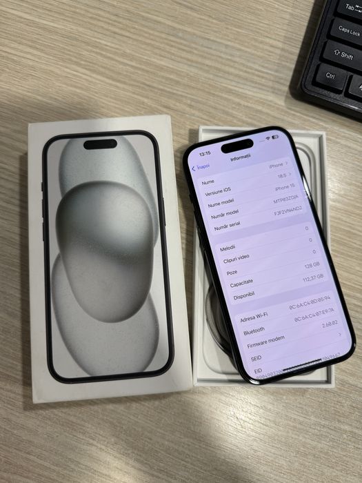 iPhone 15, 128GB, 5G, Black, Impecabil!!!