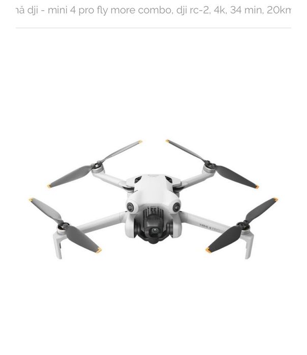 Drona/Noua DJI - Mini 4 Pro Fly More Combo, DJI RC-2, 4K, 34 min, 20km