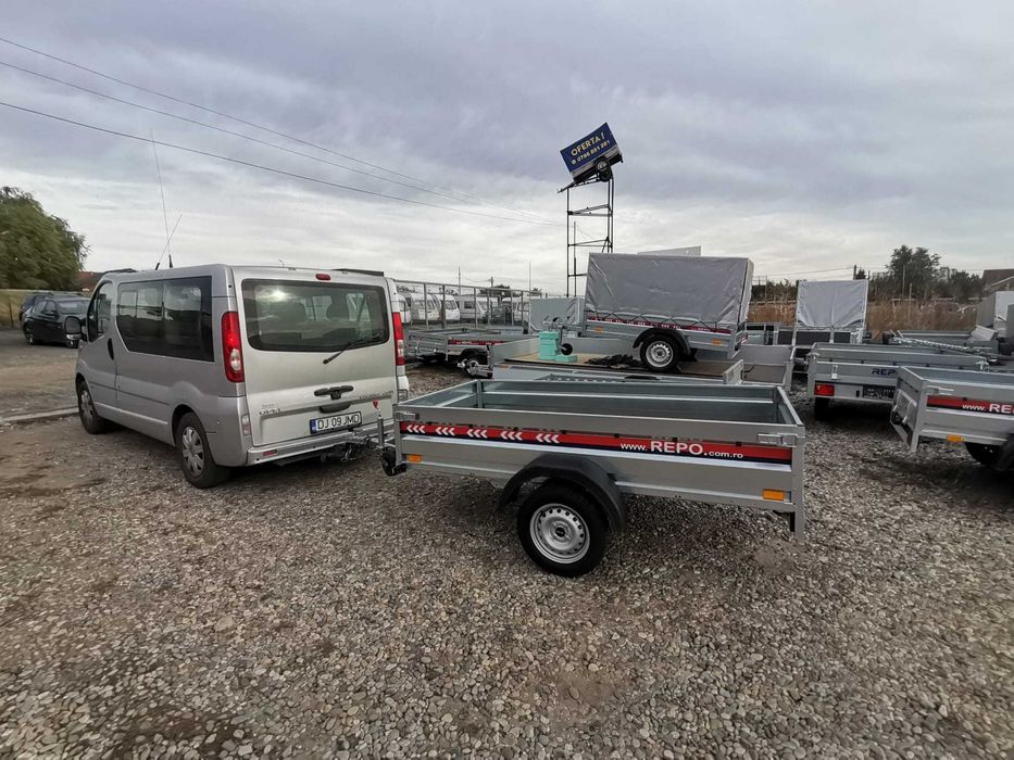 Remorca transport ATV 750 kg REPO , basculabila, carte RAR,, nr rosu