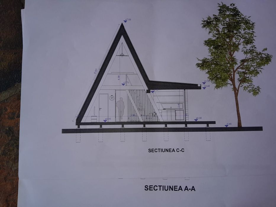 Vând cabane tip A frame