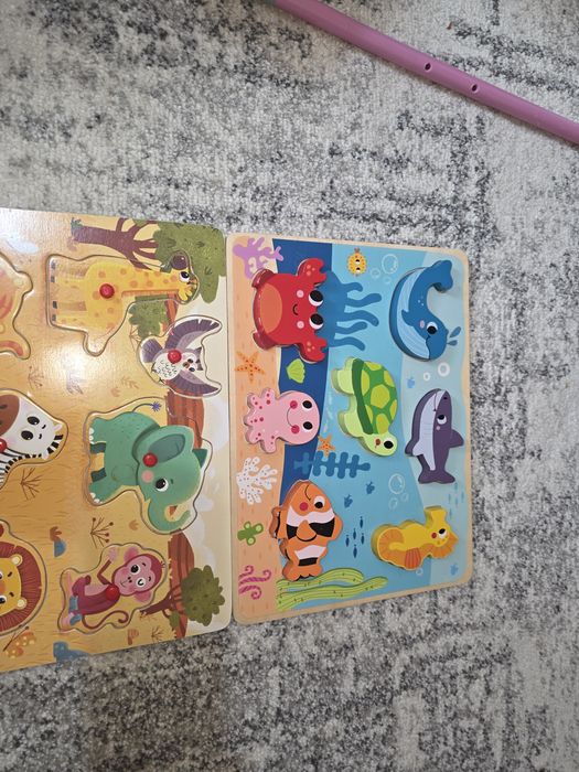 Дървен пъзел с животни