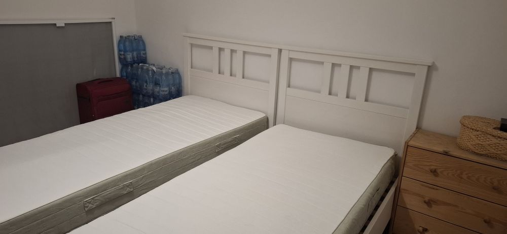 HEMNES 2 cadre pat 90x200cm + 2 lăzi pat.