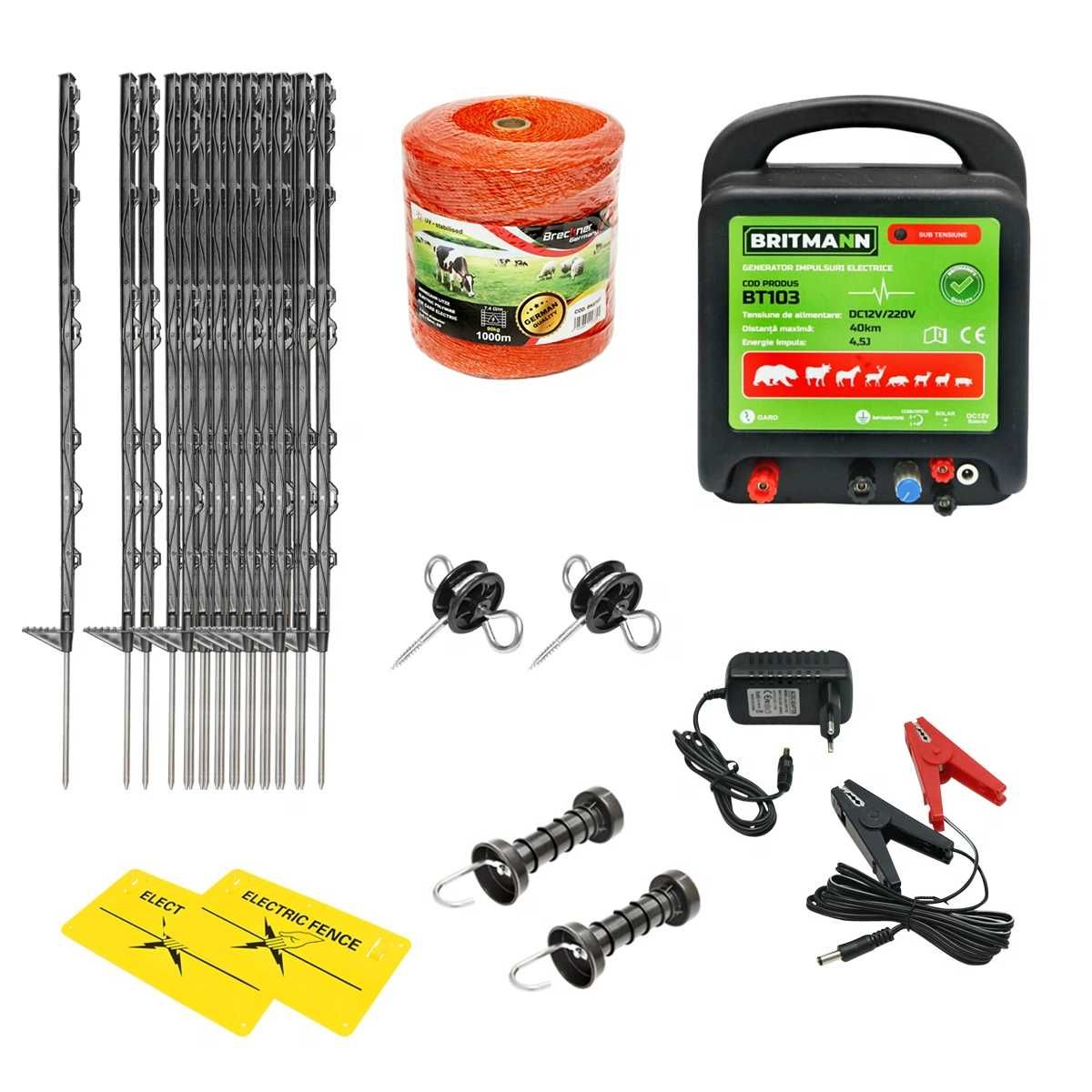 Kit complet gard electric 1-14 Joule 220V/12V