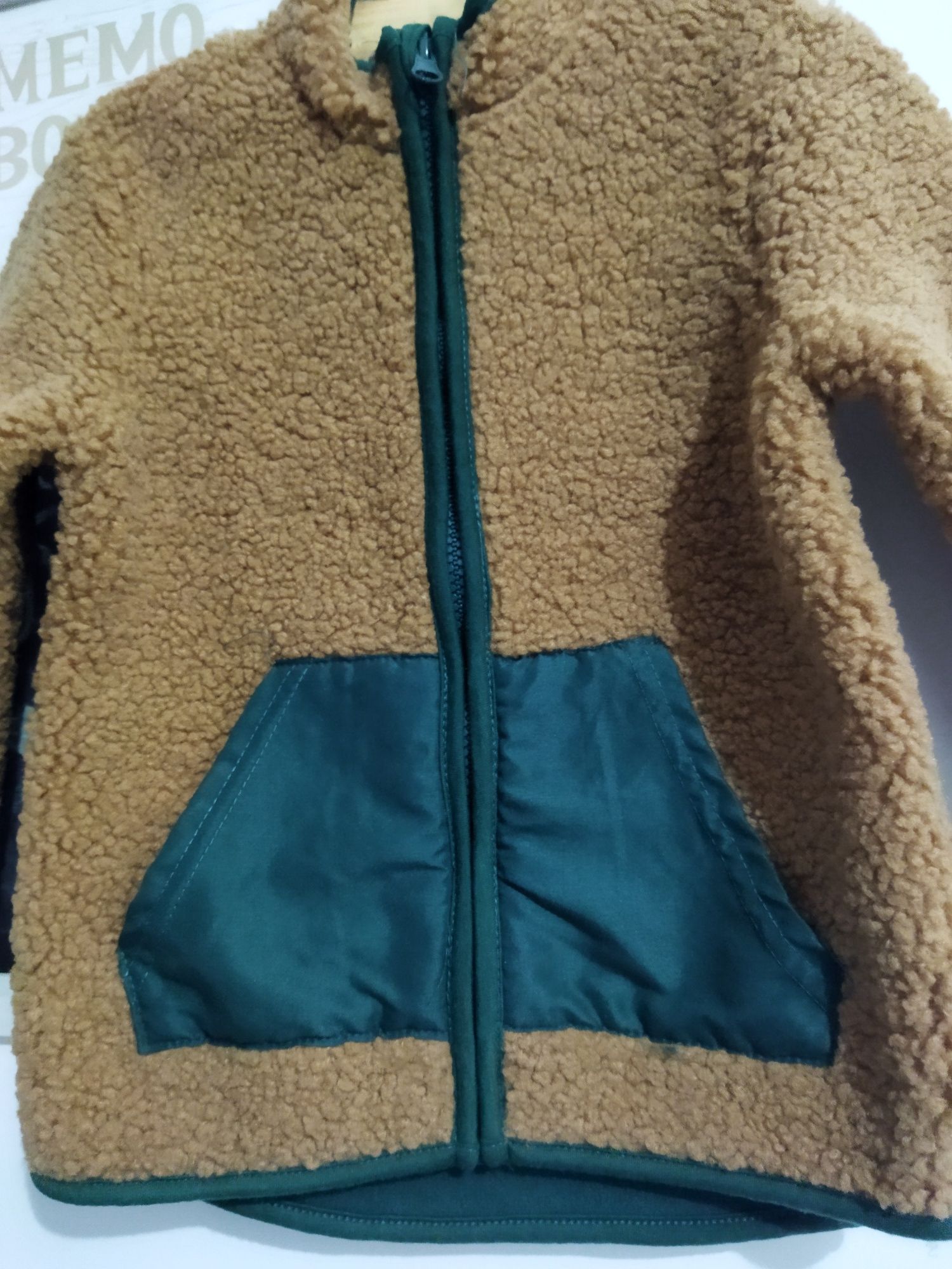 Cardigan îmblănit jacheta cu blăniță maro nou Pepco mărimea 98 2-3 ani