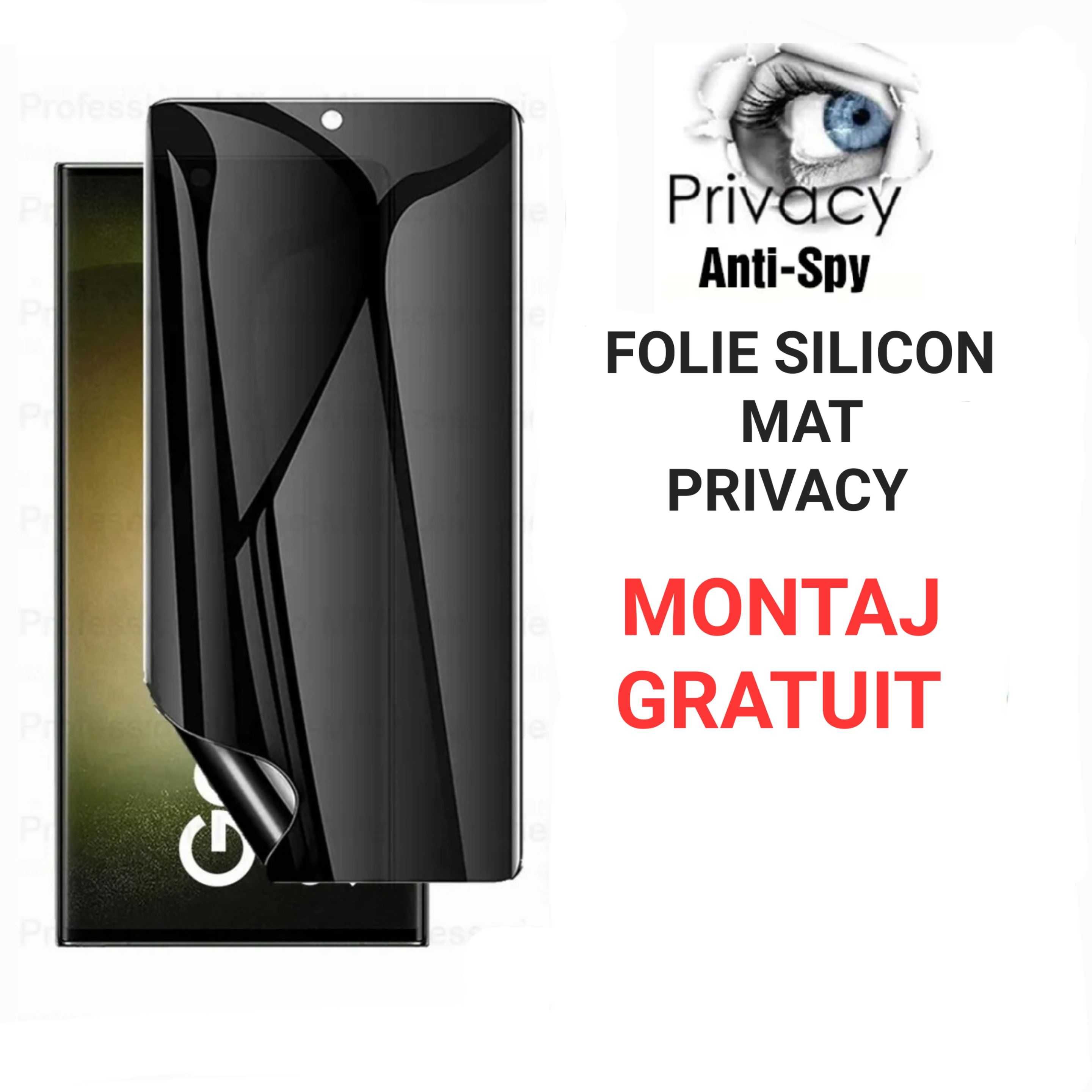 Folie Silicon Privacy Mata Anti-Spy iPhone X XR XS Max 11 12 13 14 15