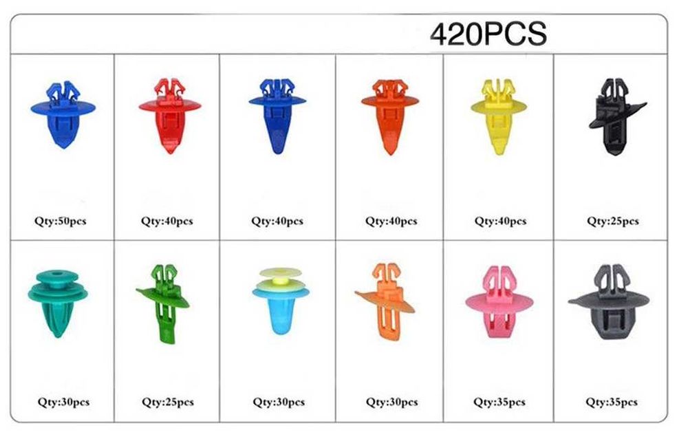 Крепежни елементи и Щипки за TOYOTA кутия - 420 броя.