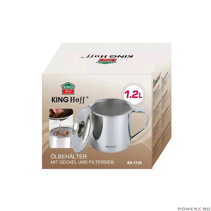 Recipient pentru stercurarea uleiului, cu capac si sita cu filtru,