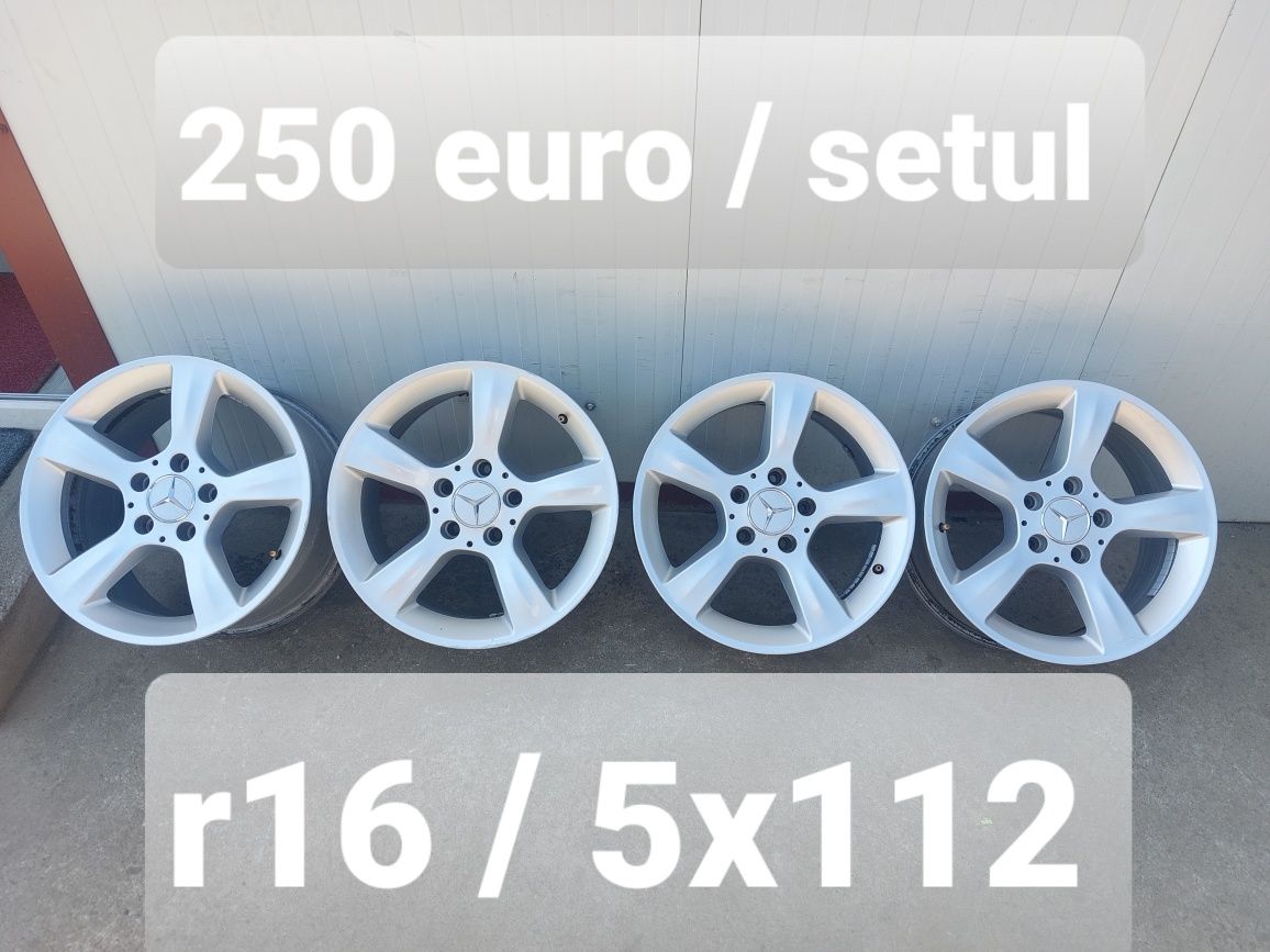 Jante aluminiu r16 / Mercedes Vw Audi Skoda Seat / 5x112/ DOUA LATIMI
