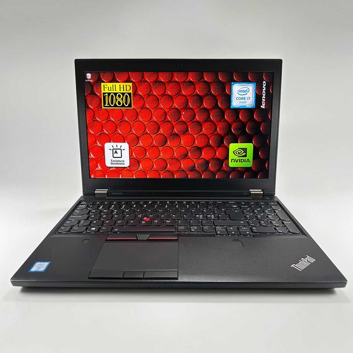 Laptop Lenovo P51 i7-7820HQ 2.90 GHz 256GB SSD RAM 16GB Display 15.6"