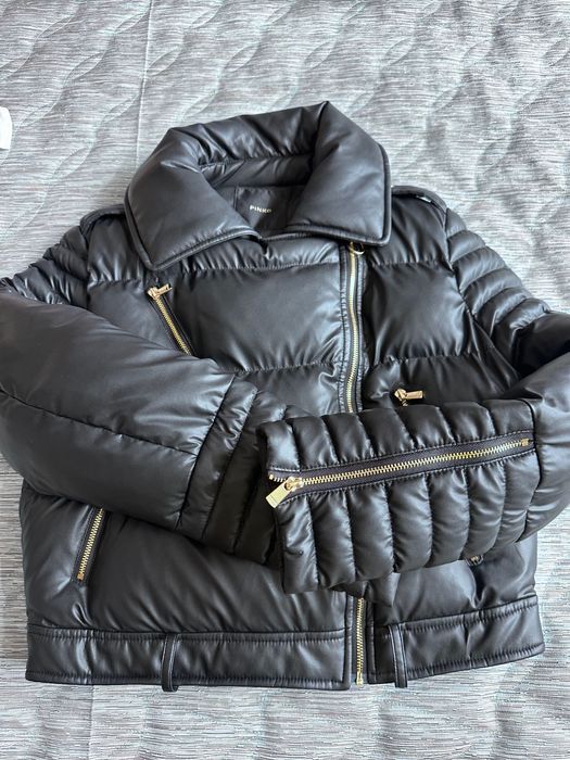 Черно Biker Яке Pinko