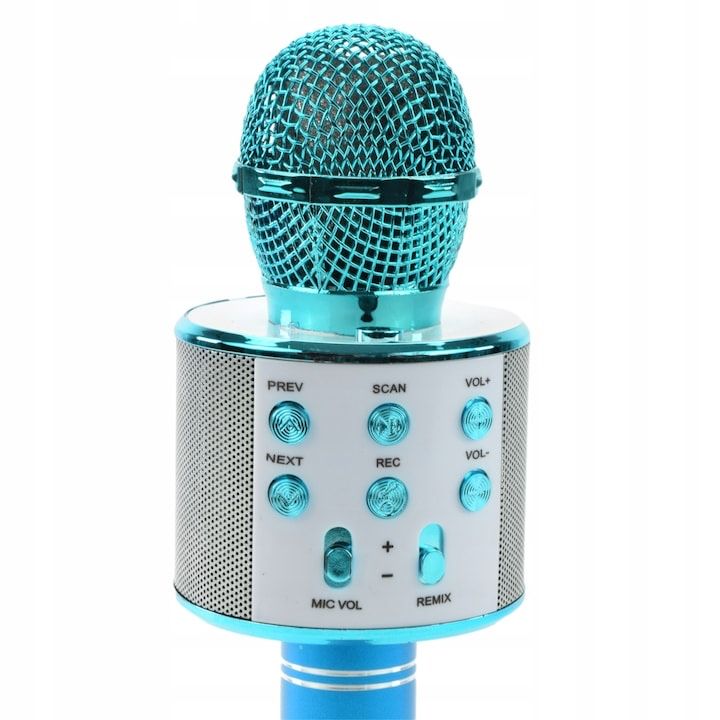 Микрофон детски, Bluetooth, USB, Син
