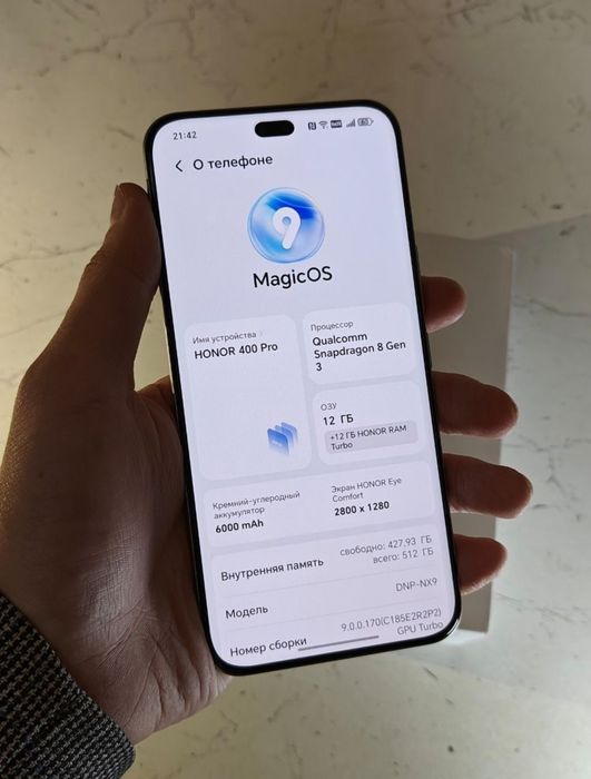 Honor 400 pro 12,512gb.full
