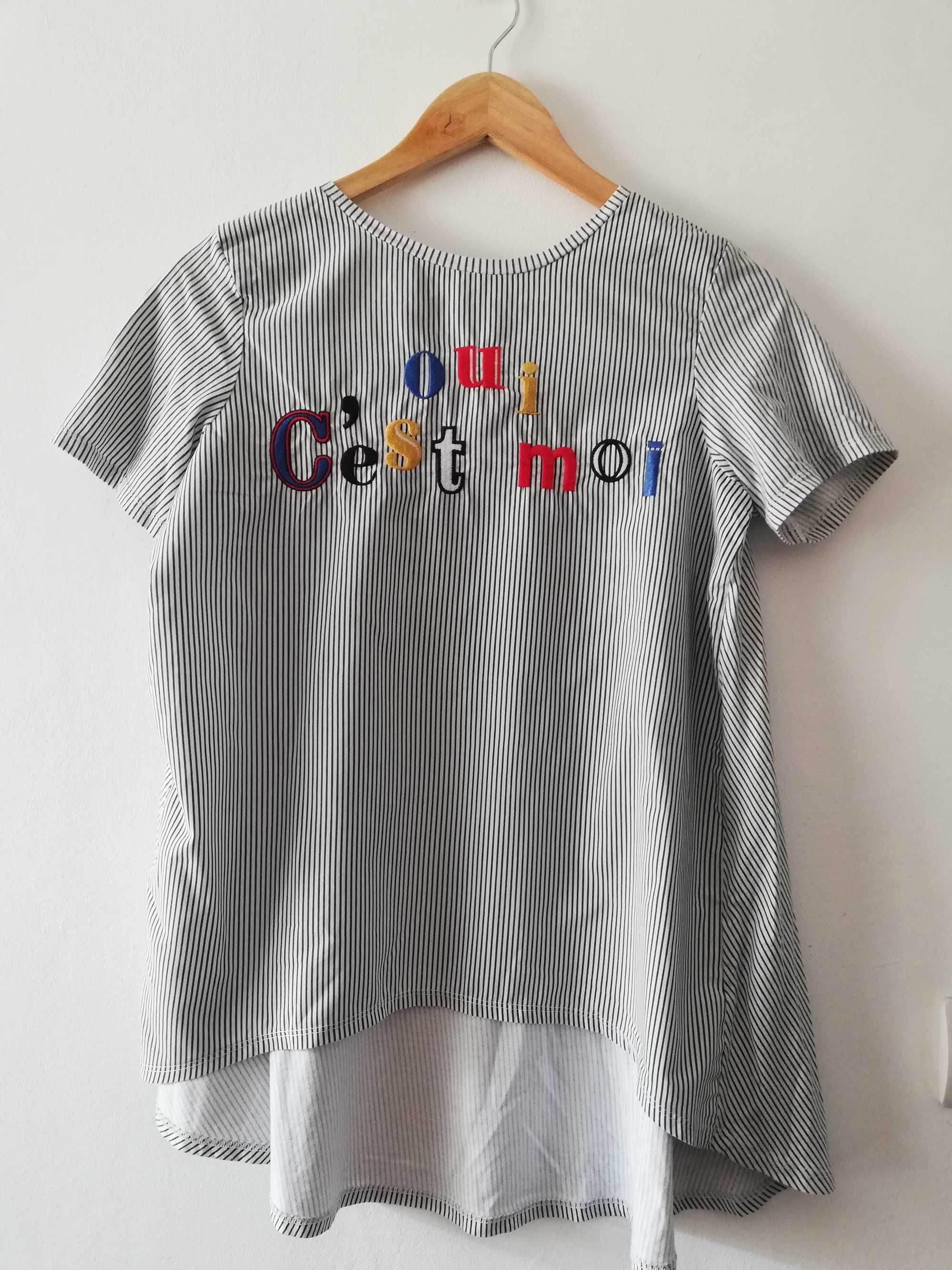 Tricou cu broderie Zara XS