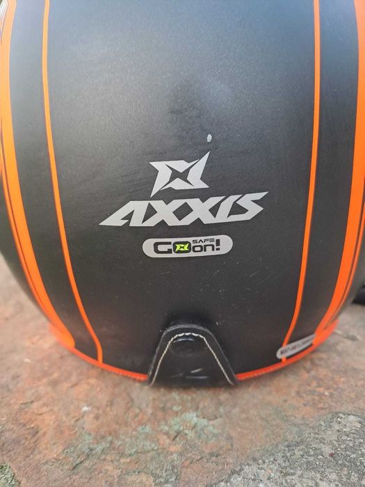 Casca Axxis  portocaliu fluor mat (ochelari soare integrati) marimea M