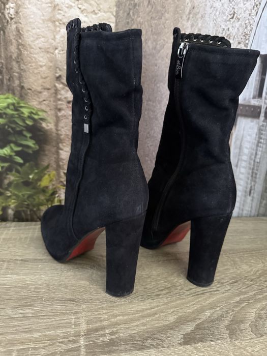 Ботуши с ток от натурален велур