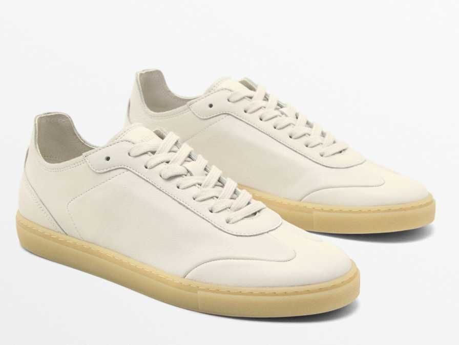 Adidasi barbati Massimo Dutti piele noi in cutie