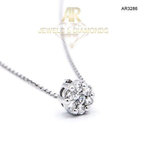 Colier Aur Alb cu Diamante model nou deosebit ARJEWELS(AR3286)