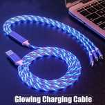 Cablu de Incarcare Type C, Micro USB, Apple Lightning cu LED-uri RGB