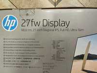 Монитор HP 27fw display 68,6 27-inch diagonal IPS, FULL HD, Ultra Slim