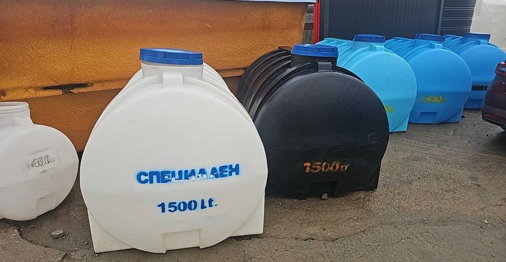 Хоризонтален резервоар за съхранение – 1500 литра, здрав и устойчив